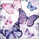 Fluttering Butterflies Purple Napkin Lunch