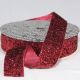 Woven Edge Glitter Velvet 1 inch by 11 yards  Burgundy