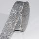 Woven Edge Glitter Velvet 1.5 inch by 11 yards  Silver