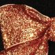 Woven Edge Glitter Velvet 1.5 inch by 11 yards  Copper