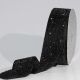 Woven Edge Glitter Velvet 1.5 inch by 11 yards  Black