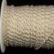 Braided Cording With Gold 3/32 Inch 110 Yd Cream  Gold