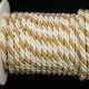 Braided Cording With Gold 3/8 Inch  16 Yard Cream Gold