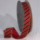 Wire Edge Velvet Diagonal Stripe 1.5 Inch 20 Yards Red/black