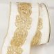 Wired Rajasthan on Dupion Ribbon Ivory 4 inch by 10 yards