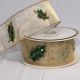 Wired Sheer Application Leaf 2.5 Inch  10 Yards Green/gold