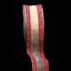 Wired Semi Sheer Notes & Stripe 2 1/2 Inch 20 Yard Red/gold