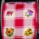 Wire Edge Print Checkered Floral 3 Inch  20 Yards Red Floral