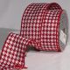 Wired Houndstooth Ribbon 2.5 inch 20yards Red/White