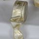 Wired Grosgrain with Star Print 2 inch by 20 yards Gold on Ivory