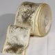 Wired Grosgrain with Star Print 3 inch by 20 yards Gold on Ivory
