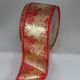 Wired Grosgrain with Star Print 3 inch by 20 yards Gold on Red