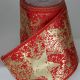 Wired Grosgrain with Star Print 6 inch by 20 yards Gold on Red
