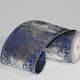 Wired Grosgrain with Star Print 6 In  20 Yards Silver on Navy