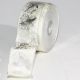 Wired Grosgrain with Star Print 2 In 20 Yards Silver on White