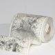 Wired Grosgrain with Star Print 6 In 20 Yards Silver on White
