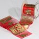 Organza Print German Christmas 3 inch by 27 yards Gold/Red