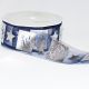 Organza Print German Christmas 1.5 inch by 27 yards Silver/Navy