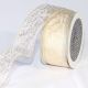 Wire Edge Sheer Print Worldly X-mas 2 Inch 27 Yards  Gold Ivory