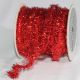 Wired Thick Fuzzy Glittercord 3/8 Inch 55 Yards   Red