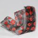 Wired Organza Retro Daisies 1.5 Inch 27 Yards Red/black