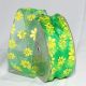 Wired Organza Retro Daisies 1.5 Inch 27 Yards Yellow/green