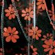 Wired Organza Retro Daisies 2.5 Inch 27 Yards Red/black