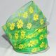 Wired Organza Retro Daisies 2.5 Inch 27 Yards Yellow/green