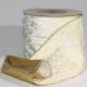 Gold Pearl Wire Edge Velvet 6 In 20 Yard Ivory with Gold Back