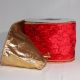 Gold Pearl Wire Edge Velvet 6 In 20 Yards Red with Gold Back