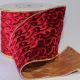 Gold Pearl Wire Edge Velvet 6 In 20 Yard Burgundy with Gold Back