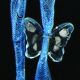 Narrow Organdy with Butterfly 3/8 Inch 27 Yards Blue