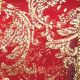Wired Sheer Ornamental Print 4 Inch 20 Yards  Red/gold