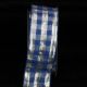 Wire Edge Taffeta Check 1 1/2in  22 Yards Royal/Silver