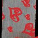 Cut Edge Organza Modern Heart 1.5 Inch 50 Yards Red on White