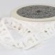 Fine Velvet Embossed Hearts 1 Inch 22 Yards  White