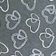 Cut Edge Organza Locking Heart 4 Inch 50 Yards White on White