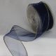 Wire Edge Organza 2 inch by 27 yards Royal/Gold Edge