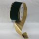 Wire Edge Gold Back Velvet 3 Inch 20 Yards  Hunter