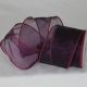 Wire Edge Organza 3 inch by 27 yards Plum
