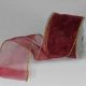 Wire Edge Organza 3 inch by 27 yards Burgundy/Gold Edge