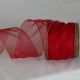 Wire Edge Organza 3 inch by 27 yards Red/Gold Edge