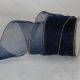 Wire Edge Organza 3 inch by 27 yards Royal/Gold Edge