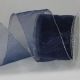Wire Edge Organza 3 inch by 27 yards Royal/Silver Edge