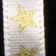 Woven Edge Printed Satin Star 1/4 Inch 100 Yards Gold/ivory