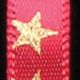Woven Edge Printed Satin Star 1/4 Inch 100 Yards Gold/red