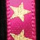 Woven Edge Printed Satin Star 1/4 Inch 100 Yard Gold/burgundy