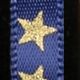 Woven Edge Printed Satin Star 1/4 Inch 100 Yards Gold/navy