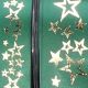 Printed Satin Star 1 Inch 27 Yards Gold/forest
