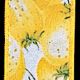 Wire Edge Cotton Print Tropical Fruit 1 1/2 In 22 Yards Lemon